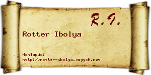 Rotter Ibolya névjegykártya